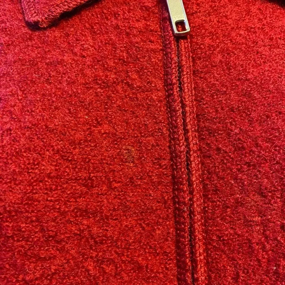 Appleseed’s Grannycore Wool Full Zip Red Cardigan Jacket Women's PM Pockets - Picture 6 of 6